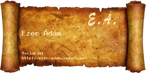 Ezer Ádám névjegykártya